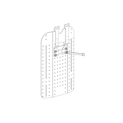 Diagram of back support width adjustable on a white background.