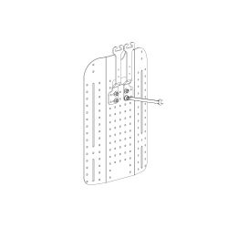 Diagram of back support width adjustable on a white background.