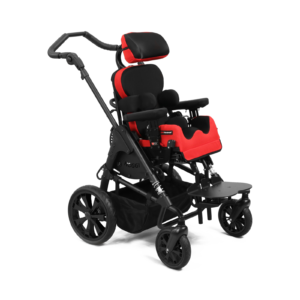 Bingo Spex in vibrant chilli red providing supportive seating and easy manoeuvrability for children.