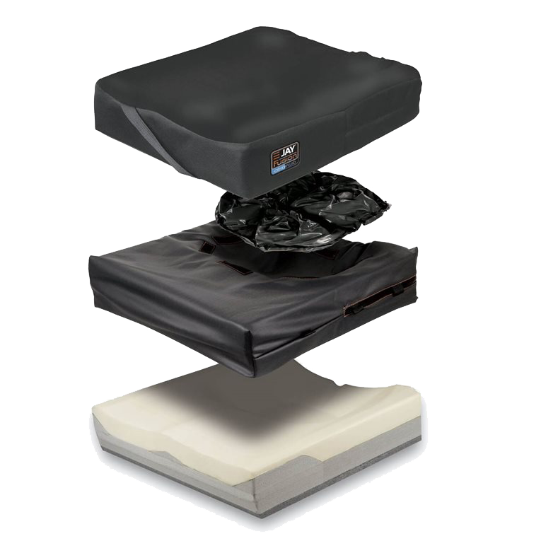 JAY Fusion Cryo Cushion with Cryo Fluid Tripad and foam base for cooling and pressure relief.
