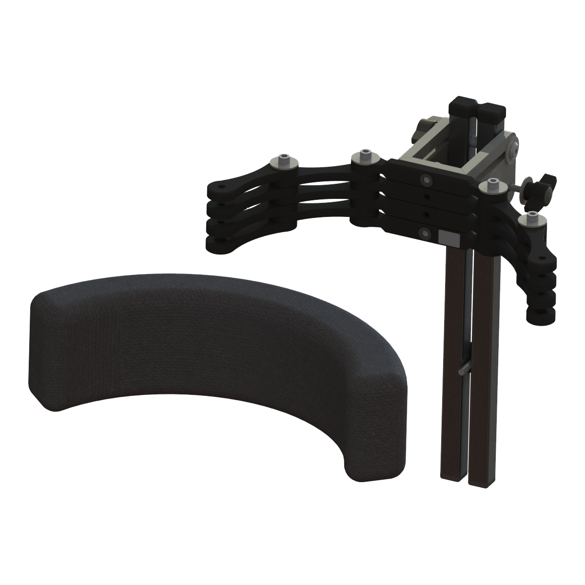 Jenx Supine Stander with Atom Multigrip Head Support, providing customised postural support in supine standing.