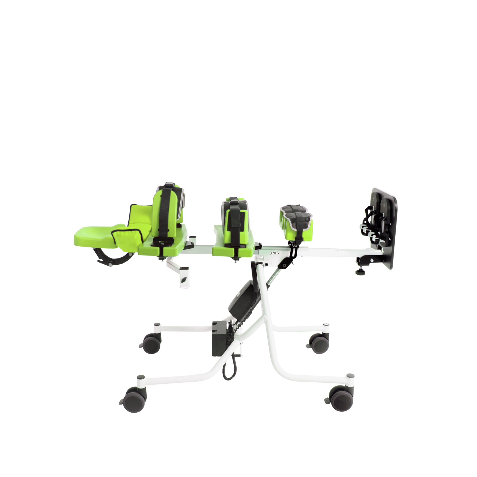 Jenx Multistander side profile showing adjustable angle for safe, supported standing in therapy and daily use.