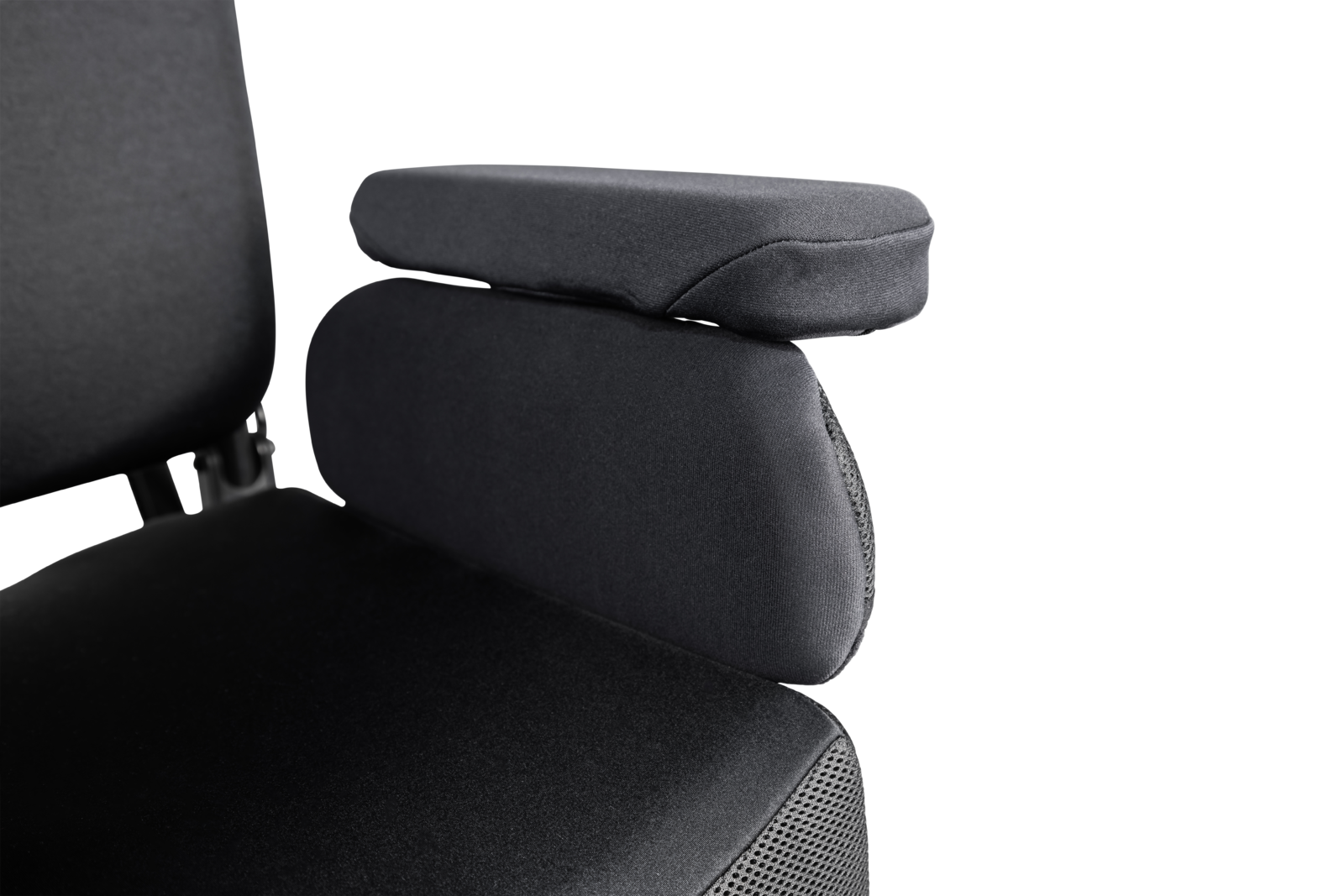 Spex Axial Thigh Supports with pressure-relieving padding to assist leg alignment and comfort in wheelchairs.