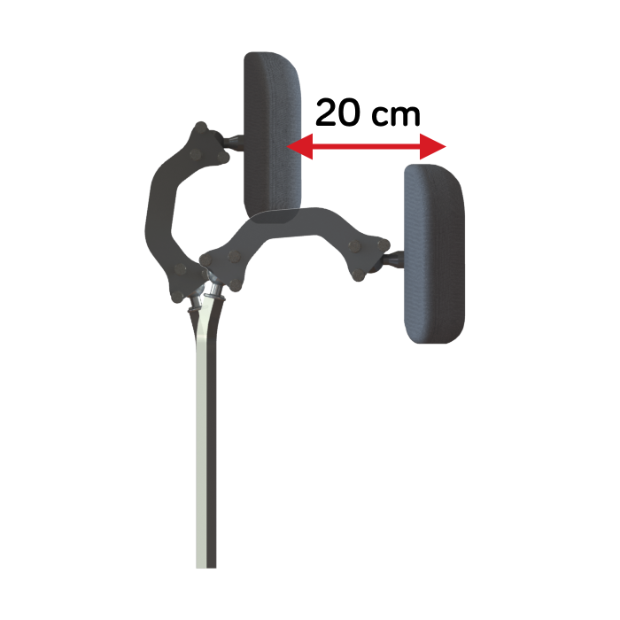 Close-up superimposition of a Spex axial support standard mechanisum in two differnt degrees of tilt.