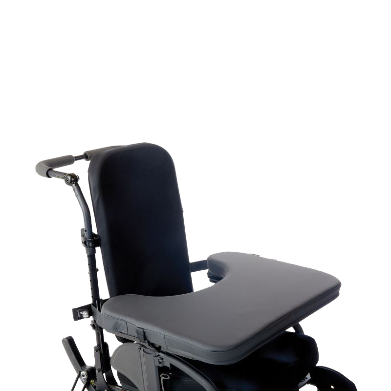 Animated demonstration of Spex Axial Thigh Supports quick-release mechanism, facilitating ease of adjustment and secure positioning.