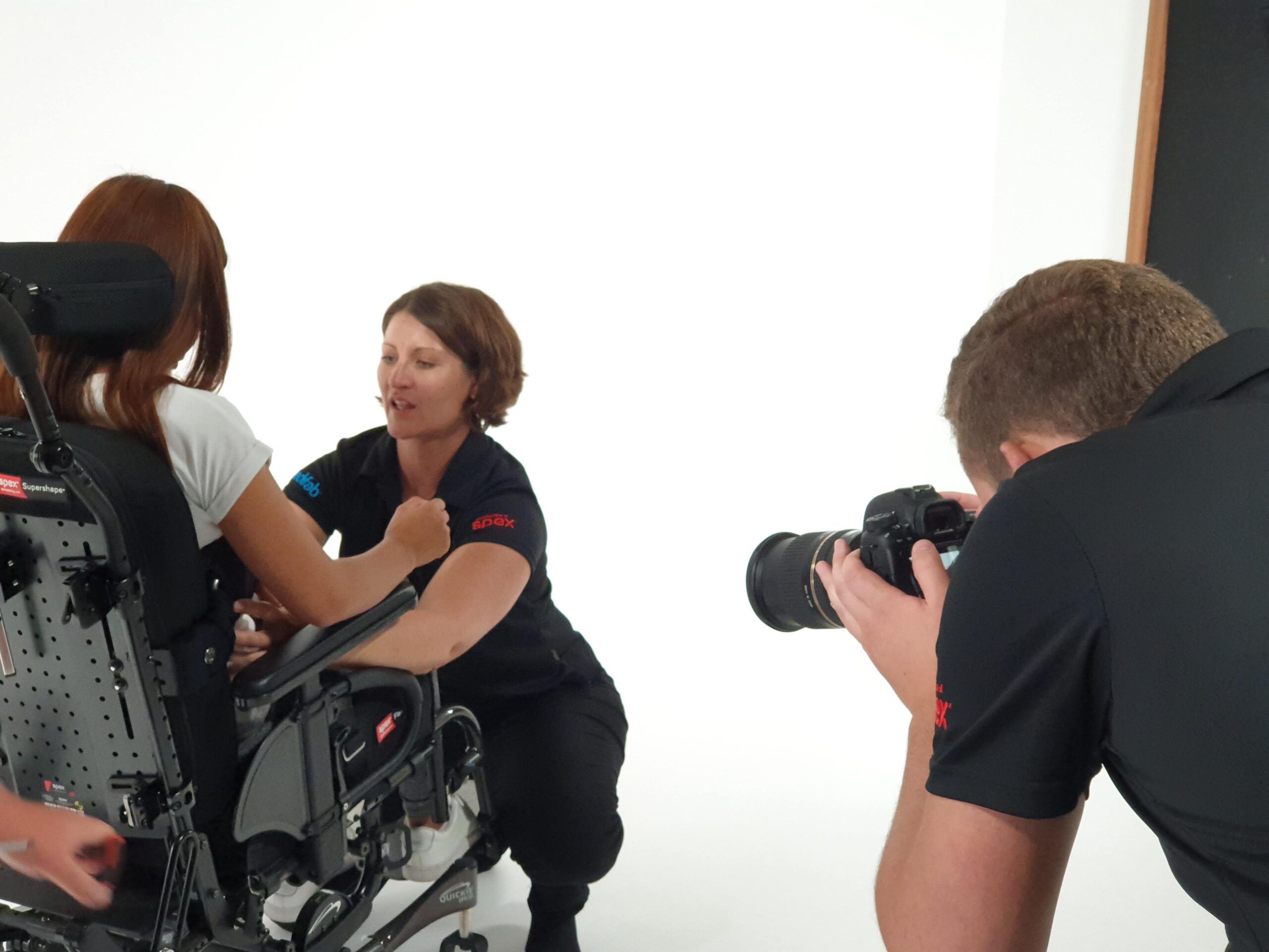 Bridget Churchill presenting a wheelchair