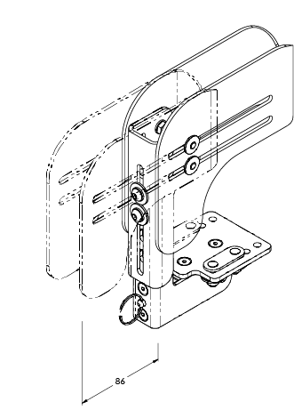 Fixed Pommel Height Adjust Depth Adjustment drawing