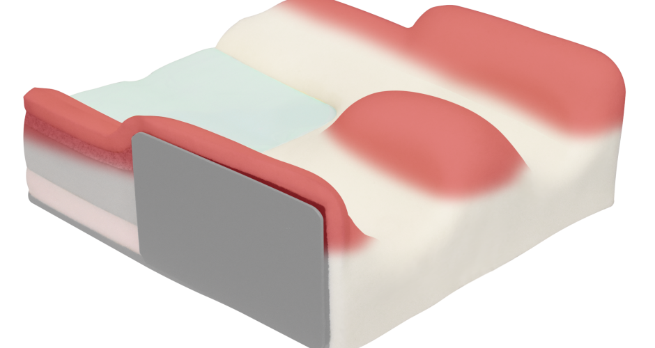 Graphic Design of the SPEX Cusion with contouring surface of the thighs and pelvis