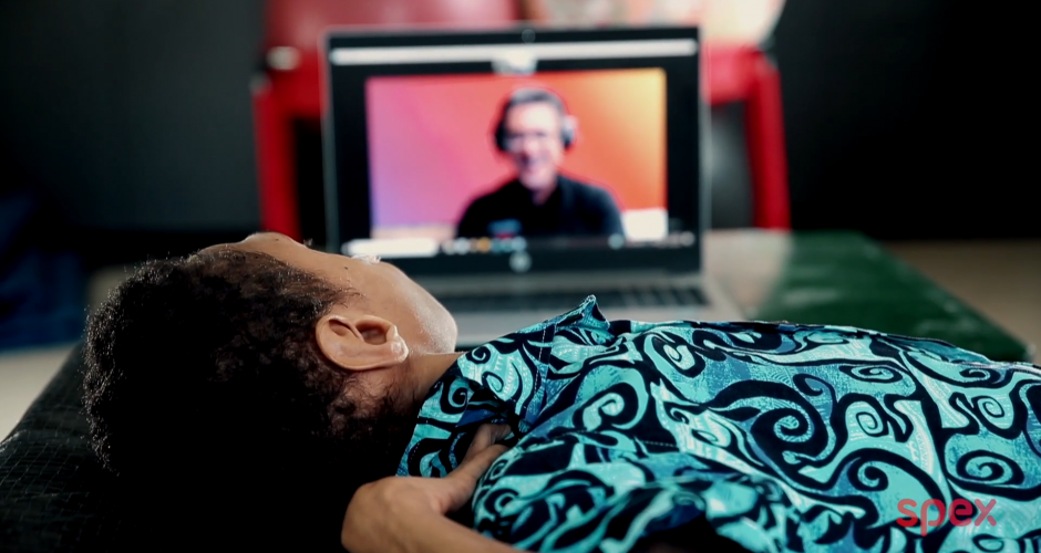Child watching video - SPEX donating hope for navi in fiji