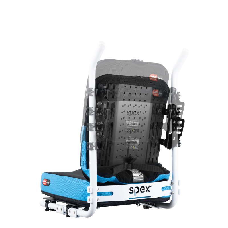 Diagram of growth adjust Spex classic back support height change.