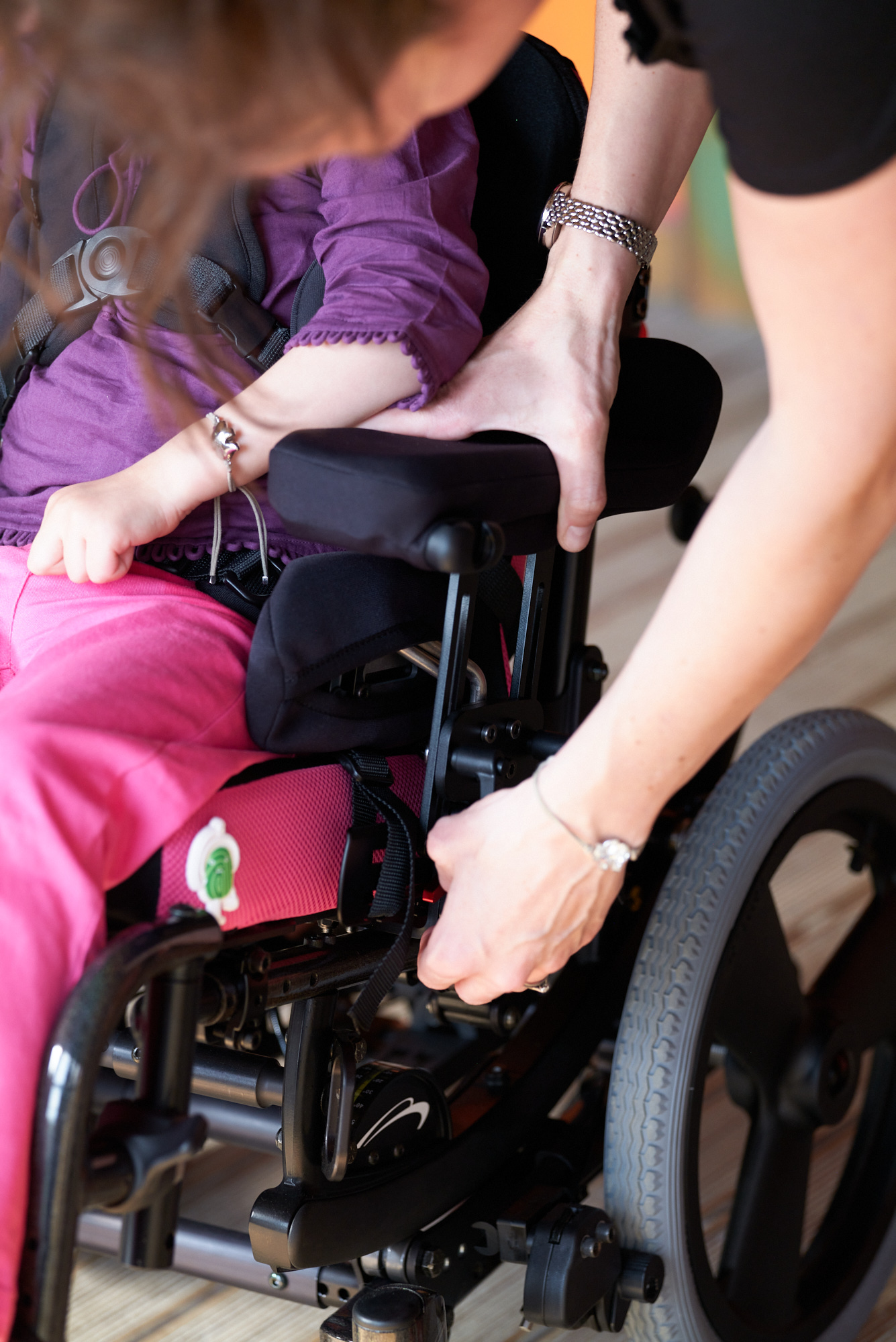 Close up of the Paediatric Seating in use
