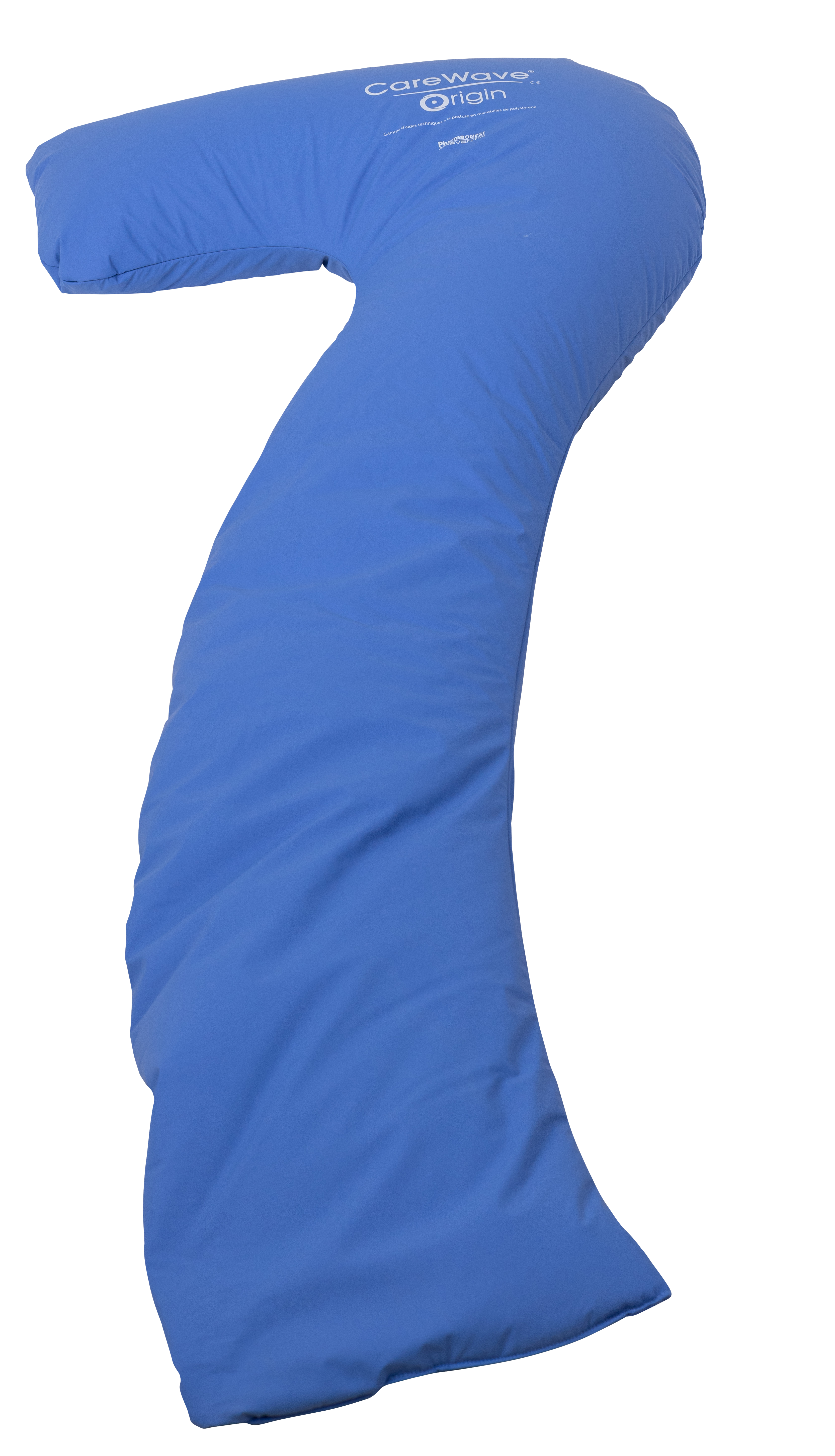 CareWave large body bolster postural support cushion in blue.