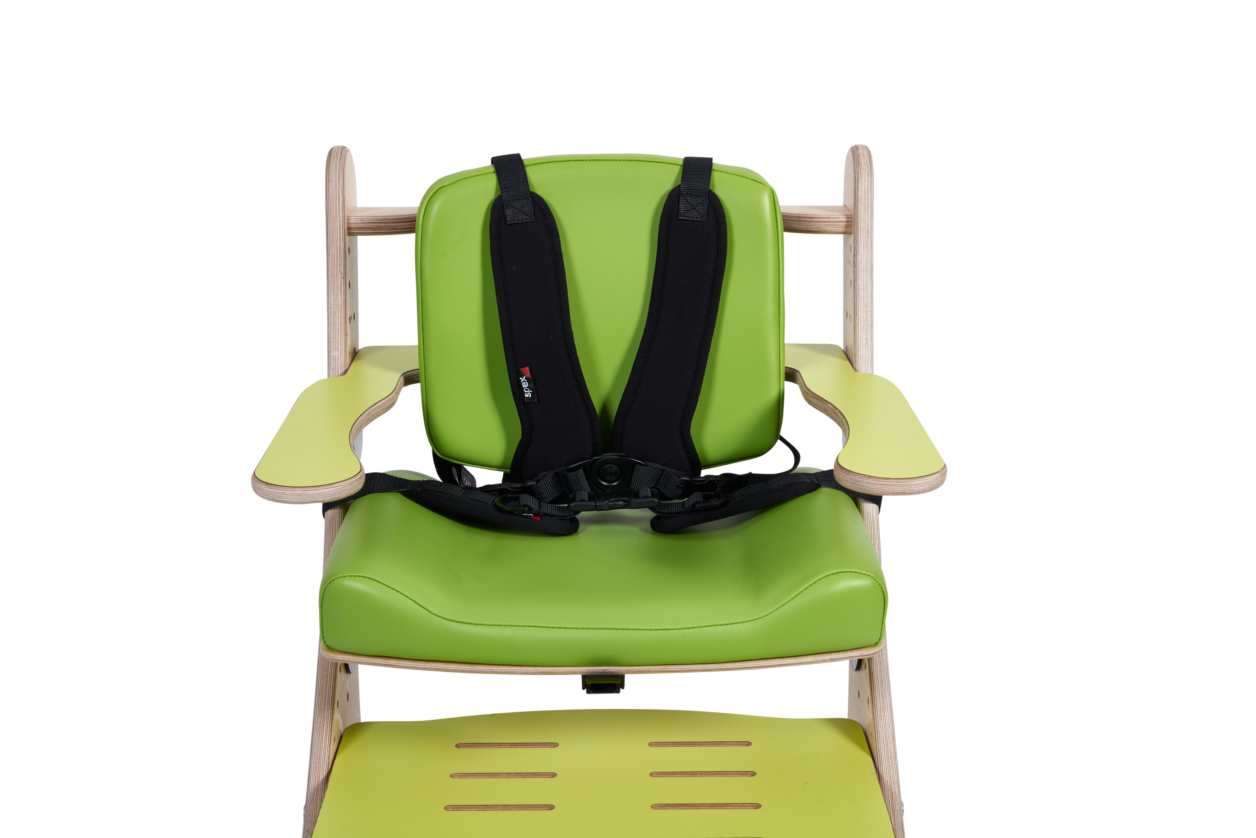 Zoomi High Chair Harness securing users comfortably to maintain safe posture and support during seated activities.